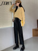 PU Leather Pants Women's 2023 Autumn And Winter High Waist Nine-Point Elegant Casual Pants Slimming All-Match Straight Pants