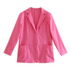 PUWD Casual Woman Green Oversized Cotton Linen Blazer 2023 Spring Female Loose Pocket Outwear Ladies Streetwear Blazers