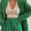 PUWD Casual Woman Green Oversized Cotton Linen Blazer 2023 Spring Female Loose Pocket Outwear Ladies Streetwear Blazers