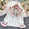Palace style retro printing western style skirt suit two-piece suit ladies temperament ladies shirt all-match skirt trend