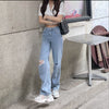 Pants Female Women Jeans Large Size Boyfriend Jean Jeans Ripped Women harajuku Pants High Waist Stright Trousers cotton