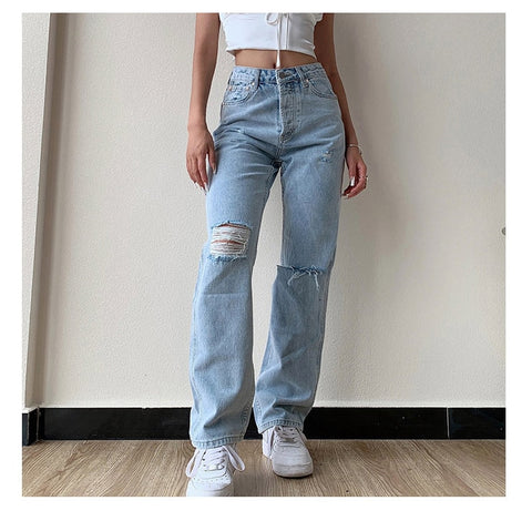 Pants Female Women's Jeans Large Size Boyfriend Jean Women Jeans Y2K Pants High Waist Mom Ripped Jeans 2022 Stright Trousers