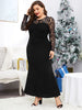 Parara Plus Size Prom Dresses Black Long Sleeve Mermaid Maxi Formal Evening Party Dress for Women 2023 Elegant 4XL Sexy Clothing