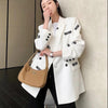Patch Designs Blazer Women England Style Black White Blazers Female Loose Long Sleeve Suit Jacket
