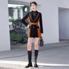 Patchwork Blazer Women 2023 Design High End Temperament  Formal Mid Length Slim Jacket Office Ladies Work Coat