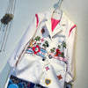 Pattern Printed White Blazer For Autumn Long Sleeve Cardigan Casual Loose High Street Outfit