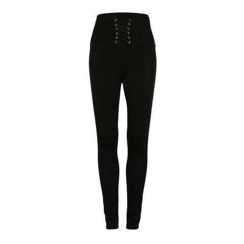 High Waist Sporting Fitness Leggings Women Jeggings Autumn Lace Up Casual Pants Athleisure Elastic Push Up Leggings