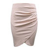 Pencil Skirt  Women High Waist Slim Folding Hips Candy Color Formal Saias Feminino Lady Classic Knee Length Office Skirts