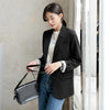 Peonfly 2022 Autumn Blazer Jacket Women Casual Korean Pockets Long Sleeve Coat Office Ladies Solid Loose Blazer