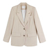 Peonfly 2022 Autumn Blazer Jacket Women Casual Korean Pockets Long Sleeve Coat Office Ladies Solid Loose Blazer