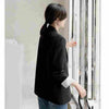Peonfly 2022 Autumn Blazer Jacket Women Casual Korean Pockets Long Sleeve Coat Office Ladies Solid Loose Blazer