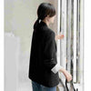 Peonfly 2023 Autumn Blazer Jacket Women Casual Korean Pockets Long Sleeve Coat Office Ladies Solid Loose Blazer