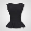 Peplum Ruffle Long Bandage Top Vest Wholesale White Sexy Rayon Women's Sleeveless 2022 Newest