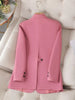 Pink Blazer Women 2023 Autumn Temperament High End Professional Jacket Office Ladies Work Coat Tops Black