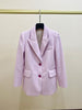 Pink Blazer Women Velvet Single Breasted Cardigan Long Sleeve Slim Notched Simple Office Lady Autumn 2023 Suit Coats
