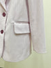 Pink Blazer Women Velvet Single Breasted Cardigan Long Sleeve Slim Notched Simple Office Lady Autumn 2023 Suit Coats