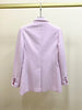 Pink Blazer Women Velvet Single Breasted Cardigan Long Sleeve Slim Notched Simple Office Lady Autumn 2023 Suit Coats