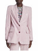Pink Blazer Women Velvet Single Breasted Cardigan Long Sleeve Slim Notched Simple Office Lady Autumn 2023 Suit Coats