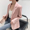 Pink Blazer Women's Korean Version British Chic Streetwear Office Ladies Elegant Casual Loose Long Sleeve Jacket
