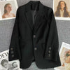 Pink Casual Suit Jacket Women's Top 2023 Spring And Autumn Suit Collar Long-sleeved Pocket Button Loose Suit Jacket