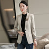 Pink Cotton Blazer Women 2022 Autumn Temperament Formal Long Sleeve Slim Blazer Office Ladies Work Coat Apricot