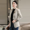 Pink Cotton Blazer Women 2022 Autumn Temperament Formal Long Sleeve Slim Blazer Office Ladies Work Coat Apricot