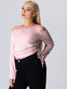 Pink Cropped Tops Autumn Winter 2023 Women Large Big Plus Size 4XL Long Sleeve Blouses Streetwear Casual Oversize Ladies T Shirt