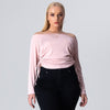 Pink Cropped Tops Autumn Winter 2023 Women Large Big Plus Size 4XL Long Sleeve Blouses Streetwear Casual Oversize Ladies T Shirt