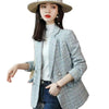 Pink Fragrance Jacket Female Spring And Autumn 2023 Tweed Suit Plaid Casual Blazer Female Blended Wool Coat Ladies