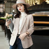 Pink Fragrance Jacket Female Spring And Autumn 2023 Tweed Suit Plaid Casual Blazer Female Blended Wool Coat Ladies