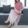 Pink Floral Silk Cheongsam Elegant Maxi Dresses 2022 Summer Print 4XL Plus Size Chinese Style Dress Women Bodycon Party Vestidos