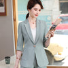 Pink Half Sleeve Women Casual Temperament Summer Formal Slim Jacket Office Ladies Work Coat Black