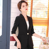 Pink Half Sleeve Women Casual Temperament Summer Formal Slim Jacket Office Ladies Work Coat Black