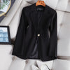 Pink Long Sleeve Blazer Women Spring Temperament Casual Slim Jacket Office Ladies Work Coat Black