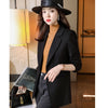 Pink Long Sleeve Blazer Women Spring Temperament Casual Slim Jacket Office Ladies Work Coat Black