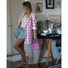 Pink Plaid Blazer Set Casual Elegant Women Three Piece Set Long Sleeve Blazer Pleated Skirt Zipper Pant 2022 Blazer Set