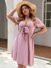 Pink Plus Size 4XL Midi Dress Women Summer 2023 Strapless Bow A Line Elegant Chic Curvy Elegant Party Large Size Ladies Dresses
