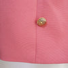 Pink Skirt Blazer Suits 2023 Gold Double Breasted Buttons Blazers Pencil Skirts Slim Two Pieces Sets