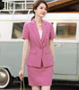 Pink Suits Women Summer Short Sleeve Business Temperament High End Formal Blazer And Skirt Office Ladies Work Wear
