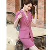 Pink Suits Women Summer Short Sleeve Business Temperament High End Formal Blazer And Skirt Office Ladies Work Wear