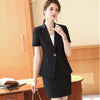 Pink Suits Women Summer Short Sleeve Business Temperament High End Formal Blazer And Skirt Office Ladies Work Wear