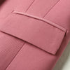 Pink Suits Women Summer Short Sleeve Business Temperament High End Formal Blazer And Skirt Office Ladies Work Wear