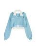 Pink Y2k Fake Two-Piece Sexy Halter Sweater Baggy T-shirt Women's Autumn 2023 Long Sleeve Harajuku Kawaii Crop Sweater Tops