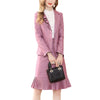 Pink polka dot jacket + pleated skirt suit two-piece women's autumn dress 2023 ladies