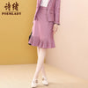 Pink polka dot jacket + pleated skirt suit two-piece women's autumn dress 2023 ladies