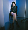 Pinkoz black blazers designer women double breasted autumn winter elegant office lady tops animal printed gothic jacket