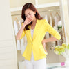 Pinky Is Black blazer women jacket ruffle female candy color slim long-sleeve short women suit jacket outerwear  lady blazer