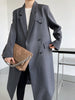 Pirate Hippie Gray Classic Long Blazers Woman 2023 Autumn Single Breasted Coat Femme Casual Vintage Streetwear Suit Outerwears