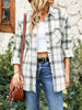 Plaid Autumn Shirt Women Casual Single Breast Blouse Vintage Loose Long Sleeve Outerwear Female Lapel Jacket With Pocket