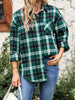 Plaid Autumn Shirt Women Casual Single Breast Blouse Vintage Loose Long Sleeve Outerwear Female Lapel Jacket With Pocket